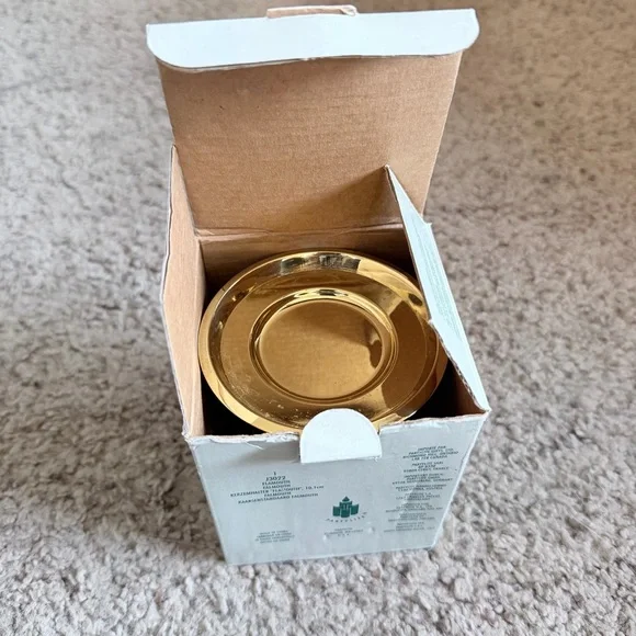 Vintage PartyLite Falmouth Brass Pillar Candle Holder with Original Box 10.1 cm - Picture 7 of 7